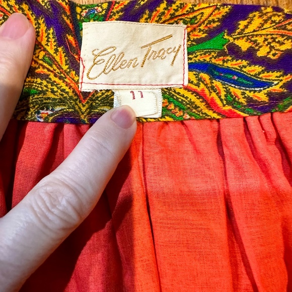 Vtg. 70 s Ellen Tracy for I Magnin 3 tier Psychedelic Gypsy Skirt - Sz S - Picture 6 of 11